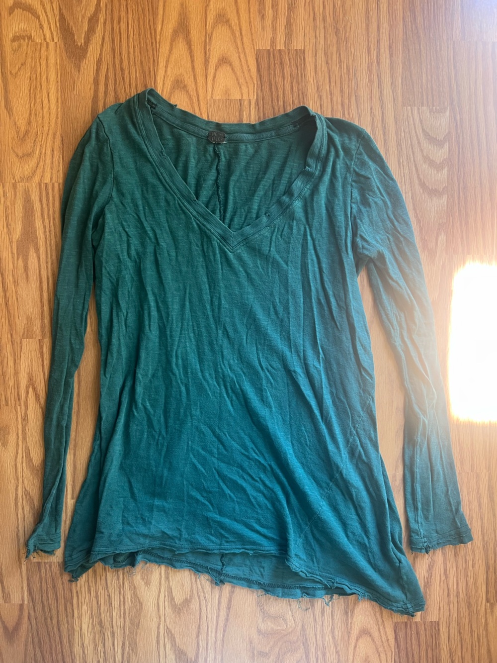 We The Free Deep Teal V-Neck Long Sleeve Top